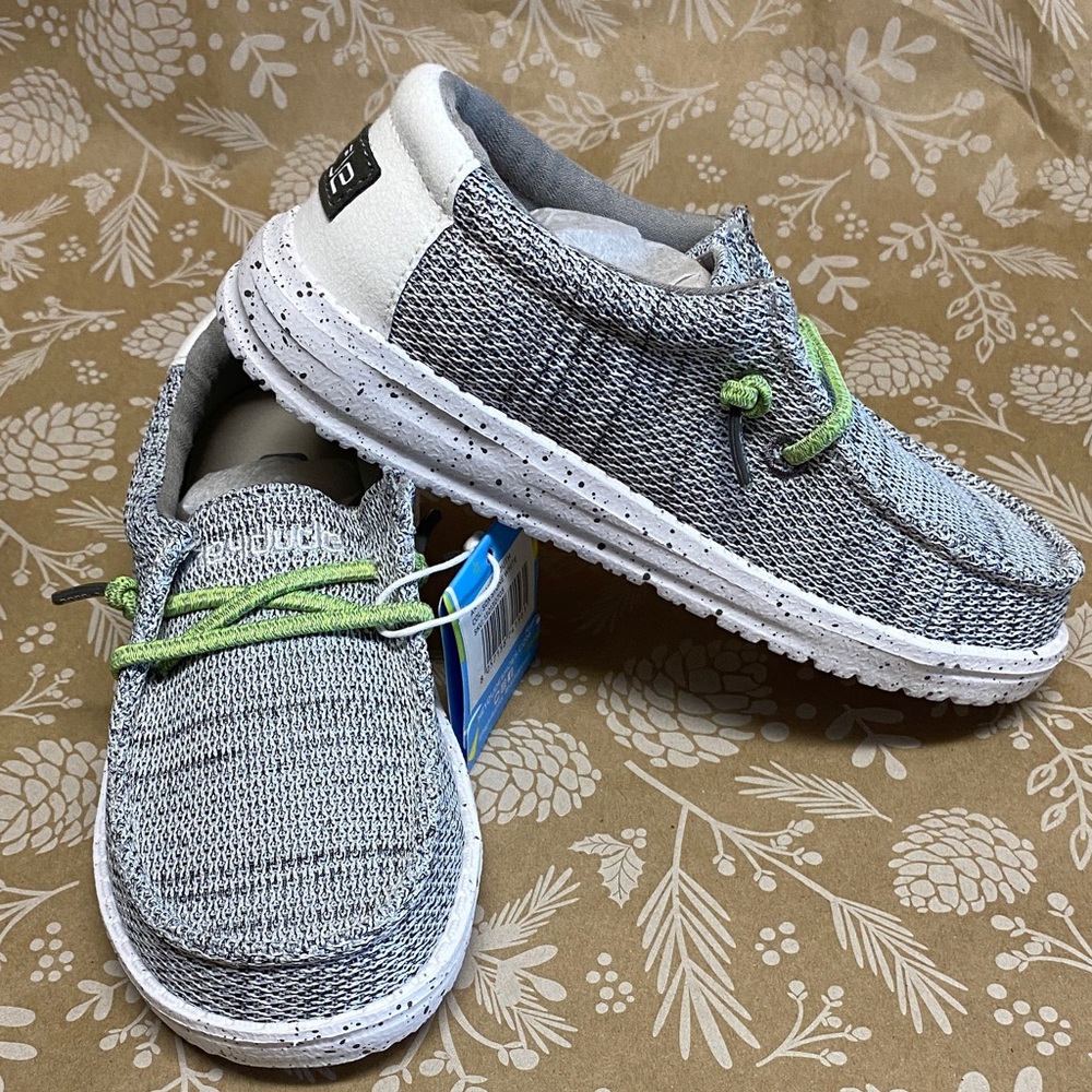 Hey Dude Kids Sneakers in Gray and Green